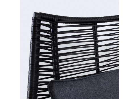 Aiamööblikomplekt HELSINKI diivan, 2 tooli ja 2 lauda, must