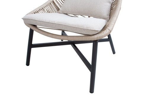 Aiamööblikomplekt HELSINKI diivan, 2 tooli ja 2 lauda, beež