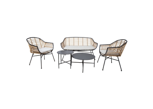 Aiamööblikomplekt LUNDE diivan, 2 tooli ja 2 lauda