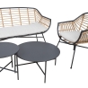Aiamööblikomplekt LUNDE diivan, 2 tooli ja 2 lauda