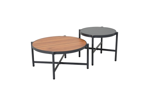 Aiamööblikomplekt TUXEDO nurgadiivan ja 2 lauda