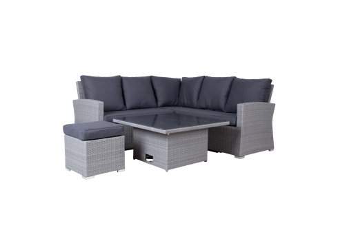 Aiamööblikomplekt SAMUEL laud, nurgadiivan ja tumba