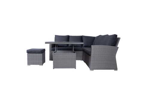 Aiamööblikomplekt SAMUEL laud, nurgadiivan ja tumba