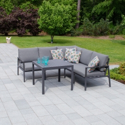 Aiamööblikomplekt ADRIAN laud, nurgadiivan