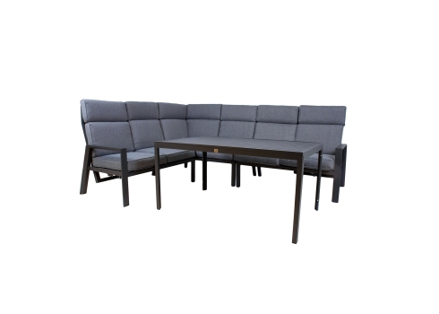 Aiamööblikomplekt CASTEN laud, nurgadiivan