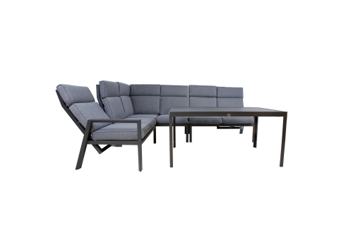 Aiamööblikomplekt CASTEN laud, nurgadiivan