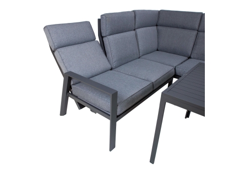 Aiamööblikomplekt CASTEN laud, nurgadiivan