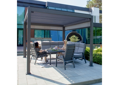 Aiamööblikomplekt CASTEN laud, nurgadiivan