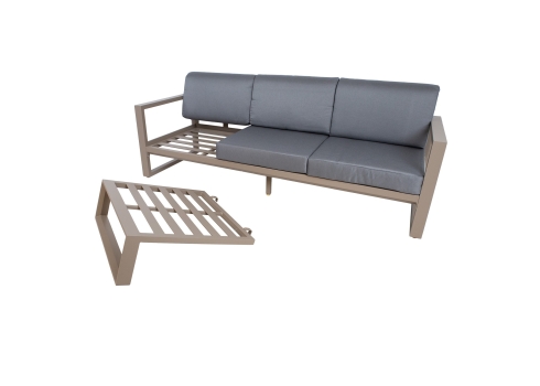 Aiamööblikomplekt POSTA nurgadiivan ja laud, beež