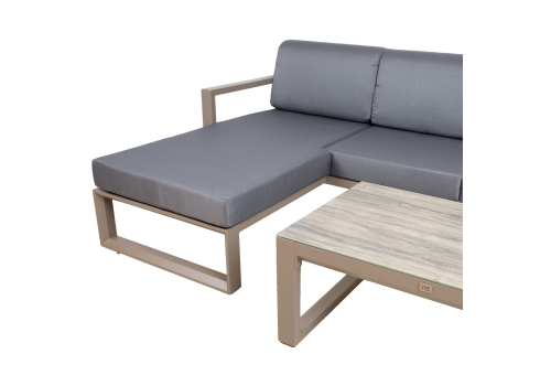 Aiamööblikomplekt POSTA nurgadiivan ja laud, beež