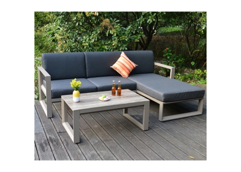 Aiamööblikomplekt POSTA nurgadiivan ja laud, beež