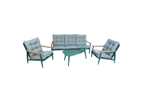 Aiamööblikomplekt CAVINE laud, diivan ja 2 tugitooli, roheline