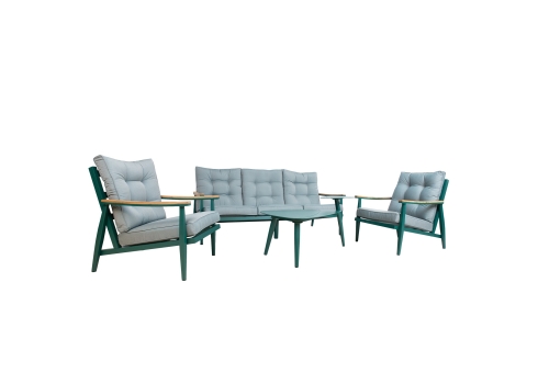 Aiamööblikomplekt CAVINE laud, diivan ja 2 tugitooli, roheline