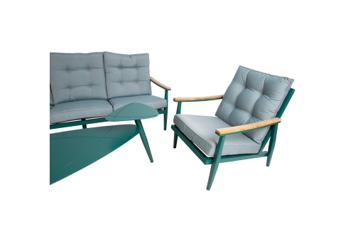 Aiamööblikomplekt CAVINE laud, diivan ja 2 tugitooli, roheline