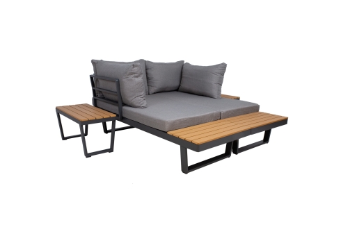 Aiamööblikomplekt MALTA mooduldiivan, 2 lauda