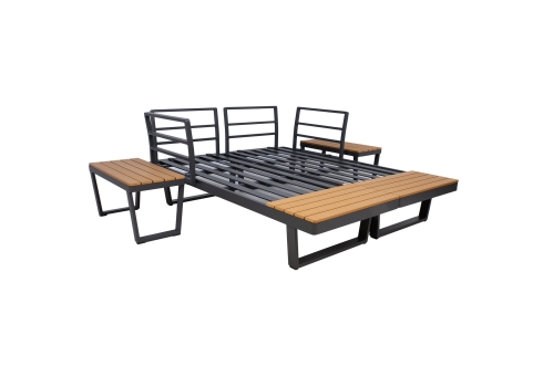 Aiamööblikomplekt MALTA mooduldiivan, 2 lauda