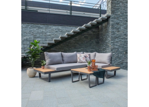 Aiamööblikomplekt MALTA mooduldiivan, 2 lauda