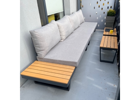 Aiamööblikomplekt MALTA mooduldiivan, 2 lauda