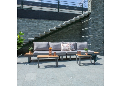 Aiamööblikomplekt MALTA mooduldiivan, 2 lauda