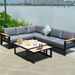 Aiamööblikomplekt FELINO nurgadiivan ja 2 lauda