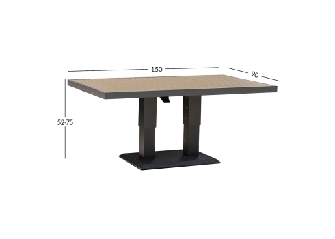 Laud PARKER 150x90xH52-75cm, hall