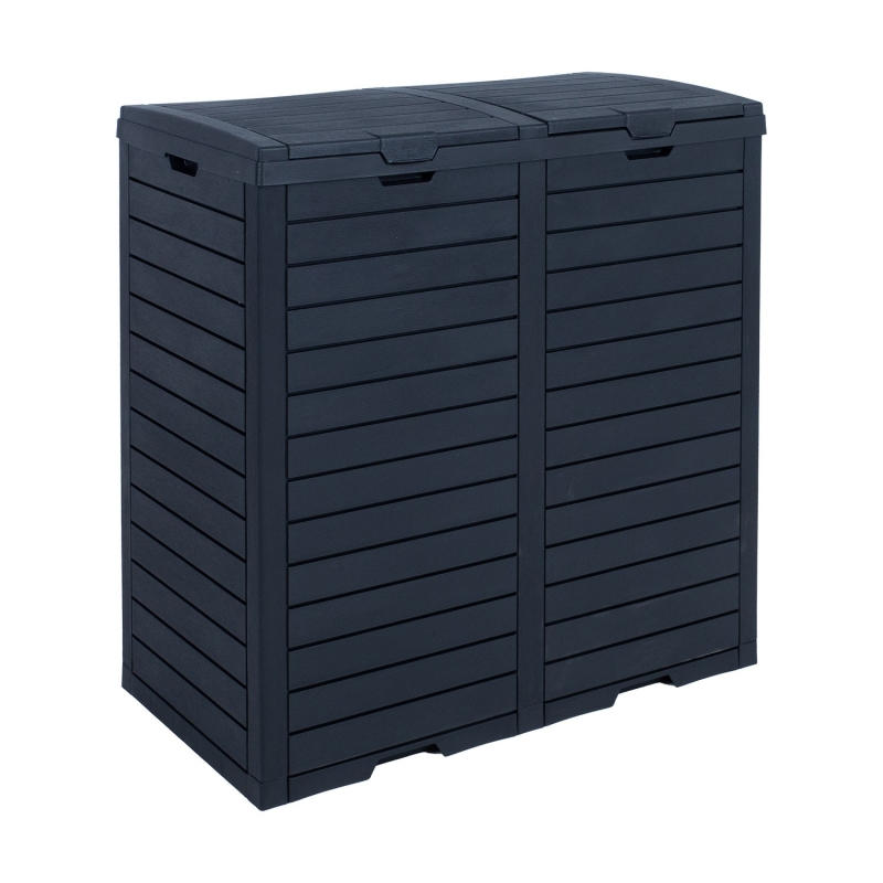 Prügikast GALA 78x41xH86cm-230L, must plastik