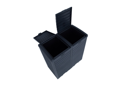 Prügikast GALA 78x41xH86cm-230L, must plastik