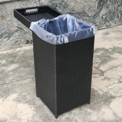 Prügikast WICKER 36x36xH80cm, must