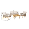 Aiamööblikomplekt FLORIDA laud, diivan ja 2 tugitooli, beež