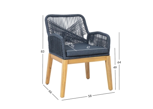 Tool FLORIDA 58x66xH83cm, akaatsia, hall - 2tk