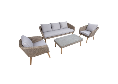 Aiamööblikomplekt NORWAY laud, diivan ja 2 tooli