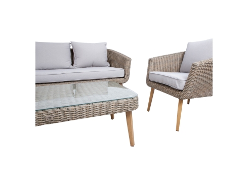 Aiamööblikomplekt NORWAY laud, diivan ja 2 tooli