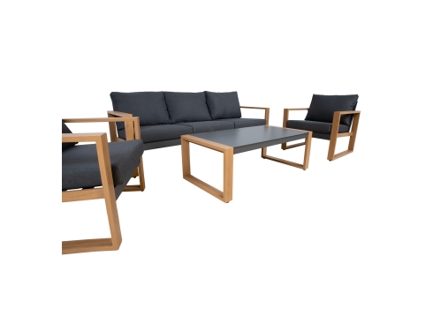 Aiamööblikomplekt DUISBURG laud, diivan ja 2 tugitooli