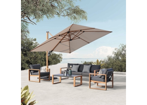 Aiamööblikomplekt DUISBURG laud, diivan ja 2 tugitooli