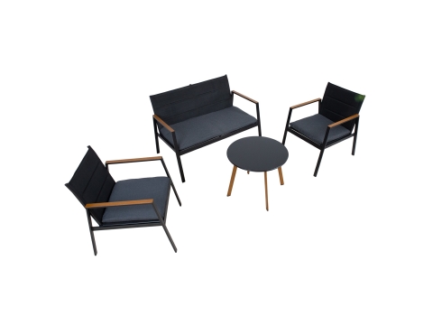 Aiamööblikomplekt ABER laud, diivan ja 2 tugitooli