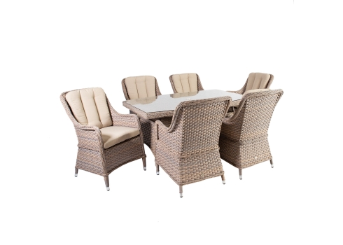 Aiamööblikomplekt EDEN laud ja 6 tooli