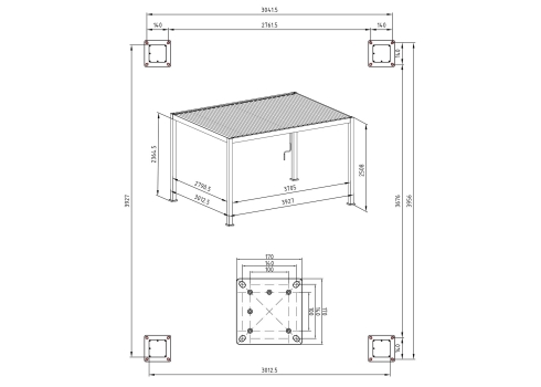 Varikatus MIRADOR-111 3x4m kardinatega, tumehall