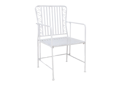 Rõdukomplekt JASMINE laud ja 2 tooli, antiikvalge metall