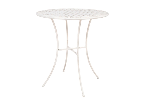 Rõdukomplekt JASMINE laud ja 2 tooli, antiikvalge metall