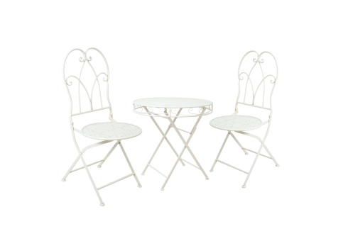 Rõdukomplekt SANDY laud ja 2 tooli, antiikvalge