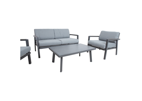 Aiamööblikomplekt DELGADO laud, diivan ja 2 tooli