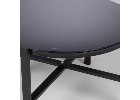 Aiamööblikomplekt CANAAN laud, pink ja 2 tooli, must