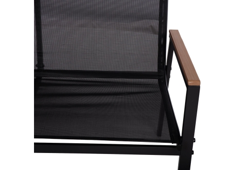 Aiamööblikomplekt CANAAN laud, pink ja 2 tooli, must