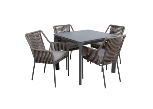 Aiamööblikomplekt CARVES laud ja 4 tooli