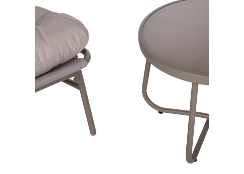 Aiamööblikomplekt JIVE laud ja 2 tooli, taupe