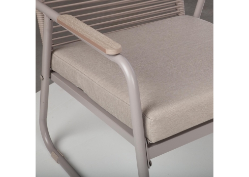 Aiamööblikomplekt MACOS laud, diivan ja 2 tooli, beež