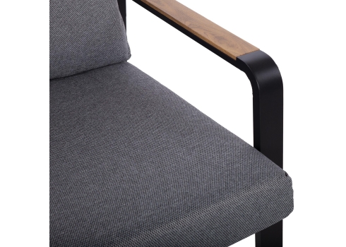 Aiamööblikomplekt LONA laud, diivan ja 2 tooli, hall-must