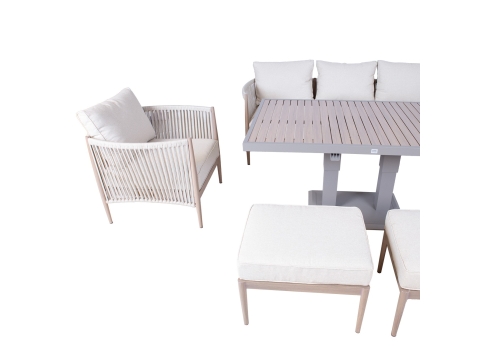 Aiamööblikomplekt MEDINA 7-osaline, beež