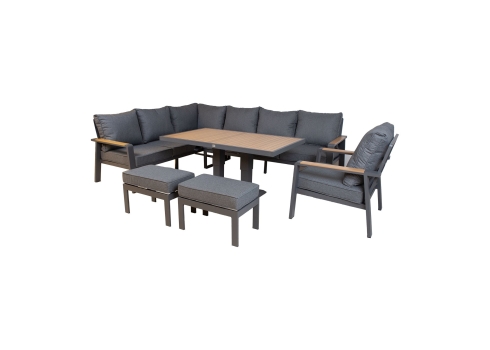 Aiamööblikomplekt PARKER 5-osaline, hall