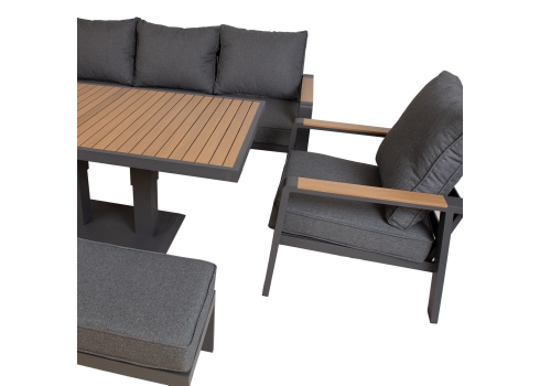 Aiamööblikomplekt PARKER 5-osaline, hall